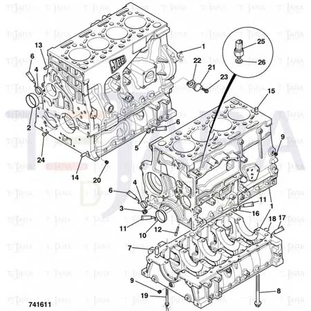 JCB Part No.# 320/01788, PISTON COOLING JET - HIGH FLOW (GENSET) - JCB Spare Parts