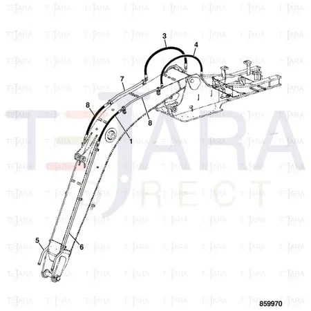 JCB Part No.# KRV1645, HOSE 1"BSP 1000mm - JCB Spare Parts