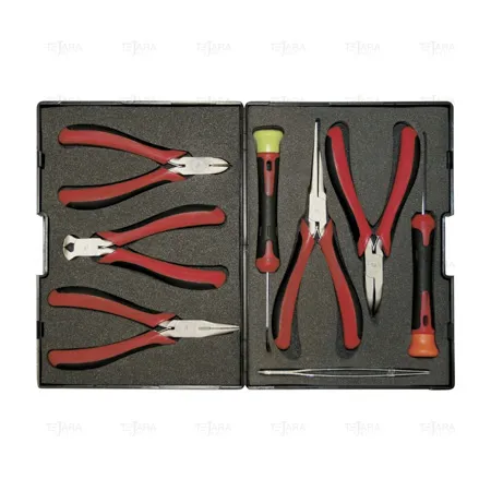 SET OF 8 PCS. ( 5 ELECTRONIC PLIERS 2 SCREWDRIVERS TWEEZER) - EGA Master