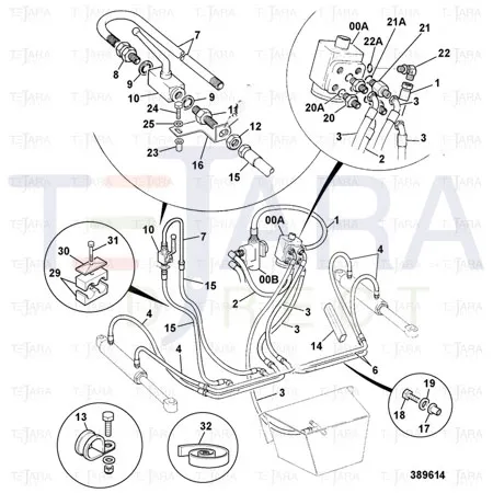 JCB Part No.# 821/00234, Clamp 16mm/16mm holes 26mm high - JCB Spare Parts