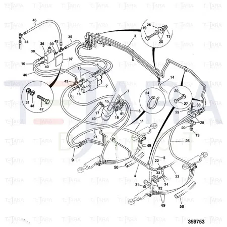 JCB Part No.# 612/80186, HOSE 3/8BSP 740mm - JCB Spare Parts