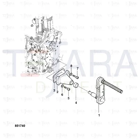JCB Part No.# 6401/12081, Handle Safety Crank Complete - JCB Spare Parts