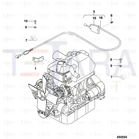 JCB Part No.# 5731/21105, CONTROL CABLE - JCB Spare Parts
