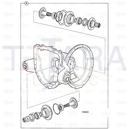 JCB Part No.# 455/05300, SPIRAL BEVEL GEAR & PIN A - JCB Spare Parts