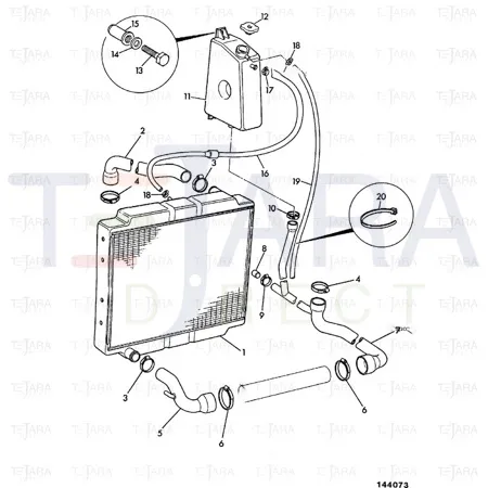 JCB Part No.# 834/00412, BOTTOM HOSE - JCB Spare Parts