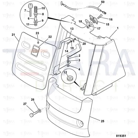 JCB Part No.# 835/10129, BUFFER M8x65 (P513) - JCB Spare Parts