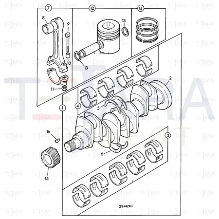 JCB Part No.# 02/201791, KIT-PISTON RING - JCB Spare Parts