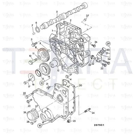 JCB Part No.# 02/190034, GEAR-CAMSHAFT - JCB Spare Parts
