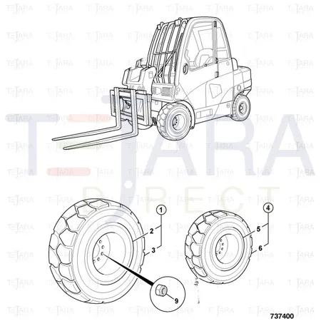 JCB Part No.# 42/925117, Tyre 27x10-12 PPS Magnum Solideal solid - JCB Spare Parts