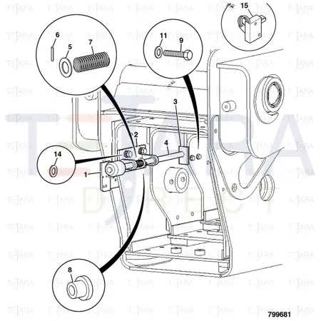JCB Part No.# 913/10469, PUSH ROD - BOOM RETRACT - JCB Spare Parts