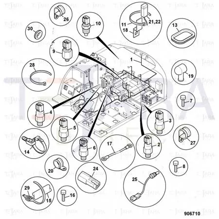 JCB Part No.# 701/80328, SWITCH TEMPERATURE - JCB Spare Parts