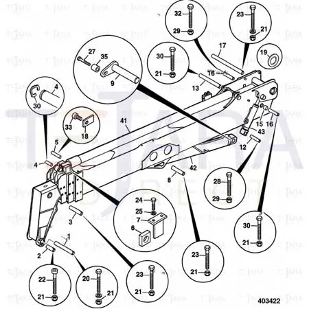 JCB Part No.# 811/90192, PIVOT PIN - JCB Spare Parts