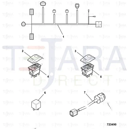 JCB Part No.# 701/60009, PANEL SWITCH - JCB Spare Parts