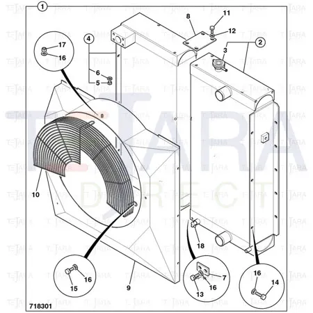 JCB Part No.# 30/926130, COOLER HYDRAULIC OIL - JCB Spare Parts