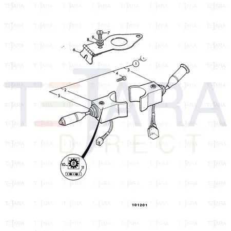 JCB Part No.# 701/19502, HANDLE R/H-LIGHTS - JCB Spare Parts
