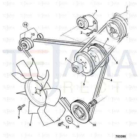 JCB Part No.# 331/28347, DRIVE BELT 1150 LA (EACH) - JCB Spare Parts
