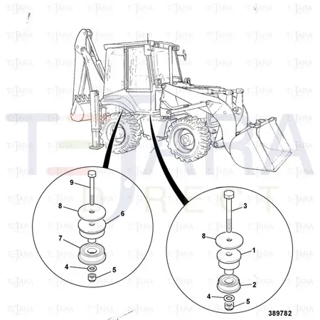 JCB Part No.# 331/18441, RESILIENT MOUNT upper - JCB Spare Parts