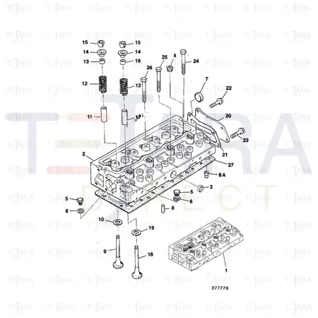 JCB Part No.# 02/202218, GUIDE INLET VALVE - JCB Spare Parts