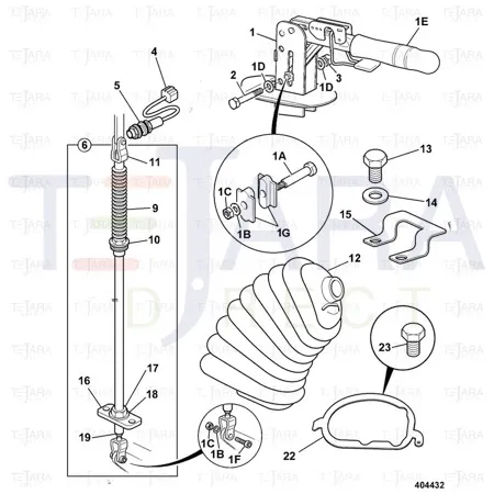 JCB Part No.# 331/42052, HANDBRAKE LVR - SERIES 2 - JCB Spare Parts