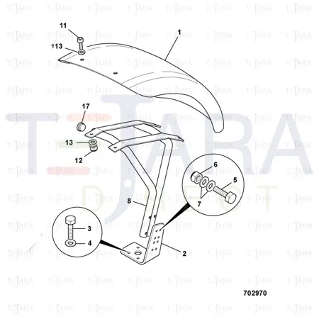 JCB Part No.# 331/31574, L/H FRONT FENDER - JCB Spare Parts