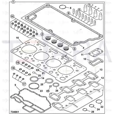 JCB Part No.# 320/00852, GASKET-TURBO OIL DRAIN    HTT - JCB Spare Parts