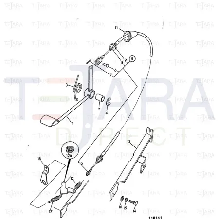 JCB Part No.# 331/14324, ACCELERATOR CABLE - JCB Spare Parts