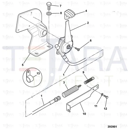 JCB Part No.# 910/60096, JCB-CABLE THROTTLE ASS - JCB Spare Parts