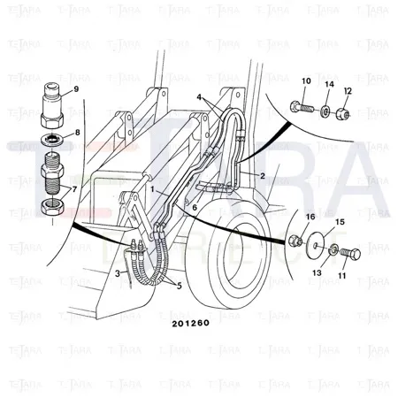 JCB Part No.# 614/45600, HOSE 5/8BSP 1100mm - JCB Spare Parts
