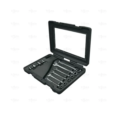 SET OF 6 REVERSIBLE COMBINATION RATCHET WRENCHES MASTERGEAR 8-19 MM - EGA Master