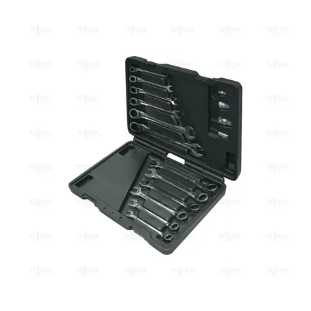 SET OF 12 REVERSIBLE MASTERGEAR COMB. RATCHET WRENCHES 8-19 MM - EGA Master