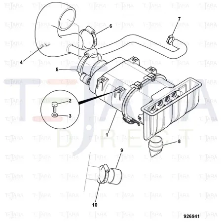 JCB Part No.# 834/11384, INDUCTION HOSE turbo Aws - JCB Spare Parts