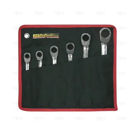 SET OF 6 SPLINE DOUBLE RING MASTERGEAR WRENCHES 8-19 MM - EGA Master