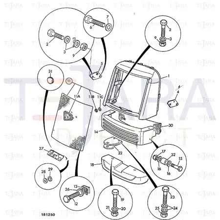 JCB Part No.# 126/63000, GRILLE - JCB Spare Parts