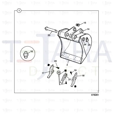 JCB Part No.# 980/89984, GA BUCKET DP 600mm B-O-T - JCB Spare Parts