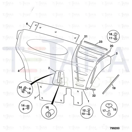 JCB Part No.# 826/11046, SCREW M8x20 BUTTON HD. (P564) - JCB Spare Parts