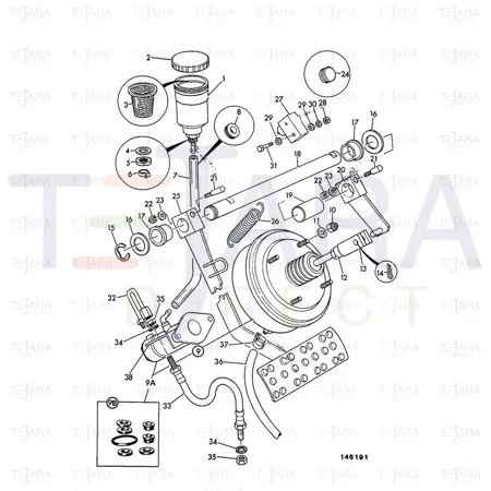 JCB Part No.# 15/904900, BRAKE RESERVOIR - JCB Spare Parts