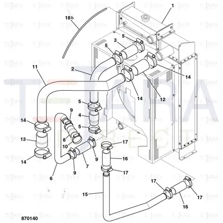 JCB Part No.# 834/11456, Hose - JCB Spare Parts
