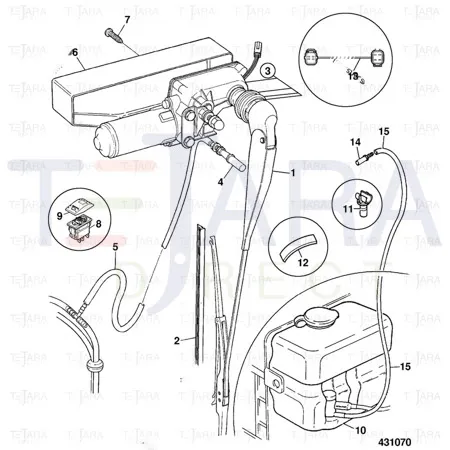 JCB Part No.# 721/11301, REAR WIPER HARNESS (P90) - JCB Spare Parts