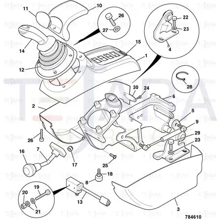 JCB Part No.# 331/49049, KNOB - RED (P710-T) - JCB Spare Parts