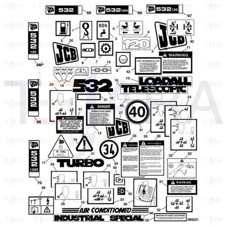 JCB Part No.# 817/18270, Decal 532-120 - JCB Spare Parts