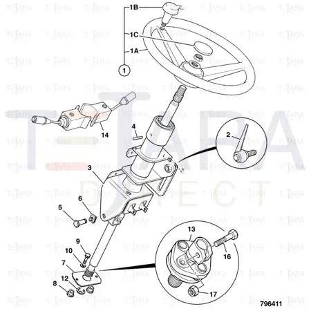 JCB Part No.# 331/49333, STEER COLUMN - TILT AND S - JCB Spare Parts