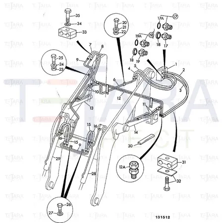JCB Part No.# 612/26300, HOSE 3/8BSP 1150mm - JCB Spare Parts