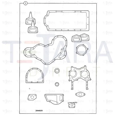 JCB Part No.# 02/201931, KIT-GASKET BOTTOM - JCB Spare Parts
