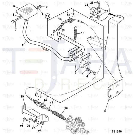 JCB Part No.# 331/49484, ACCELERATOR CABLE - JCB Spare Parts