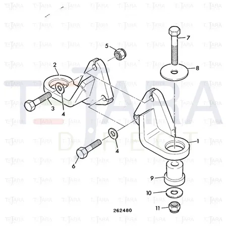 JCB Part No.# 125/00202, MOUNTING RH ENGINE - JCB Spare Parts