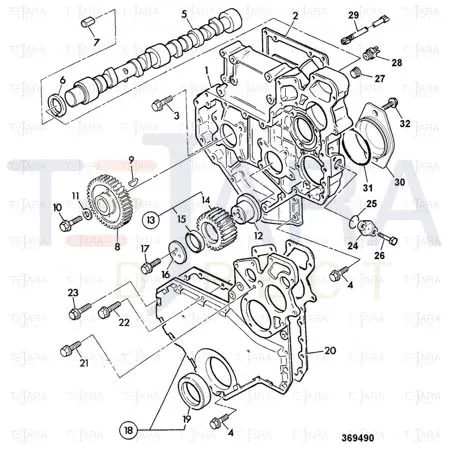 JCB Part No.# 02/201825, GASKET TIMING GEAR - JCB Spare Parts