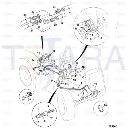 JCB Part No.# 629/80129, HOSE 3/8BSP 1740mm - JCB Spare Parts