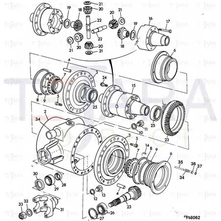 JCB Part No.# 458/70243, GA C/WHEEL & PINION 8/40 (LP00274-13) - JCB Spare Parts
