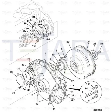 JCB Part No.# 02/802288, Case assembly bear - JCB Spare Parts