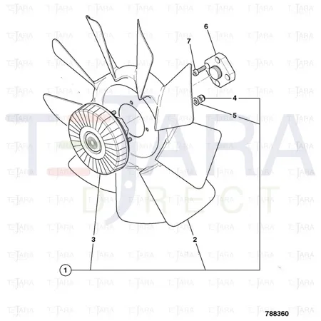 JCB Part No.# 332/C9629, ENGINE FAN 21" MD9 - JCB Spare Parts